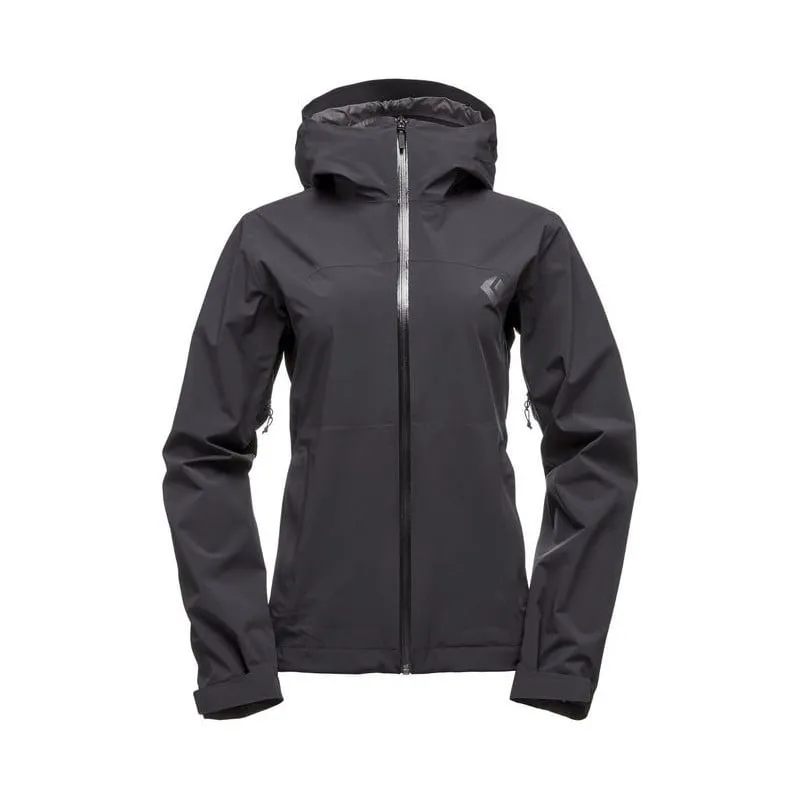 Chaqueta impermeable para mujer Black Diamond Stromline Stretch Rain Shell (Negro)