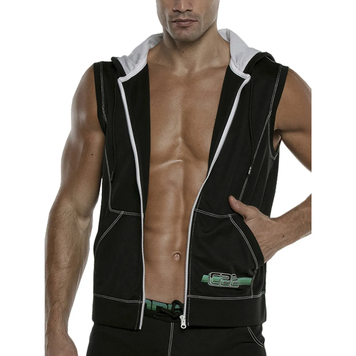 Chaqueta sin mangas con capucha Motion Code22