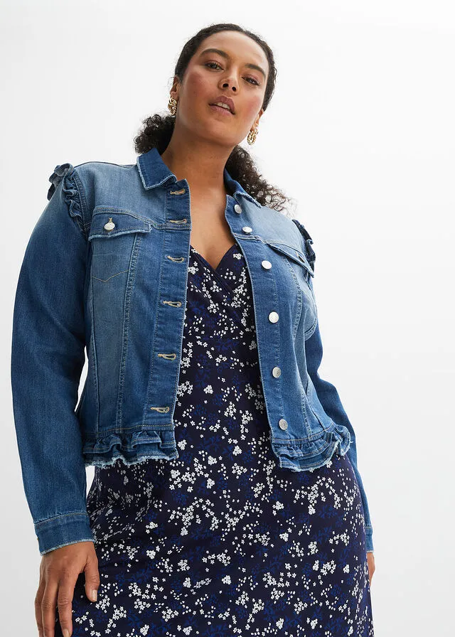 Chaqueta vaquera con volantes Denim