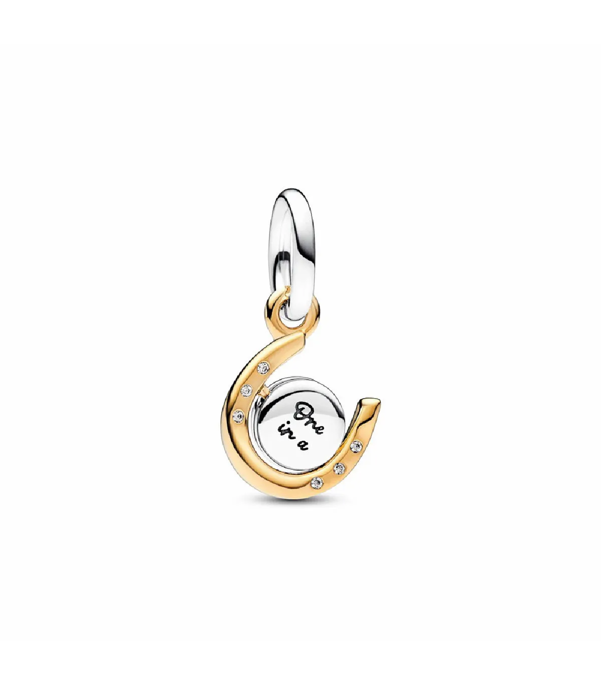 CHARM COLGANTE PANDORA SHINE HERRADURA Y DISCO GIRATORIO  762713C01