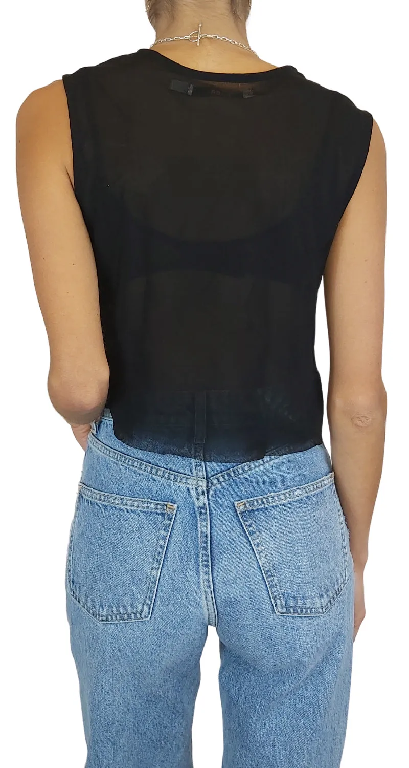 CHER Polera Sin Mangas Bordado