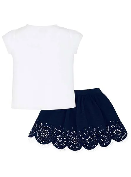 conjunto mayoral flor azul para niña