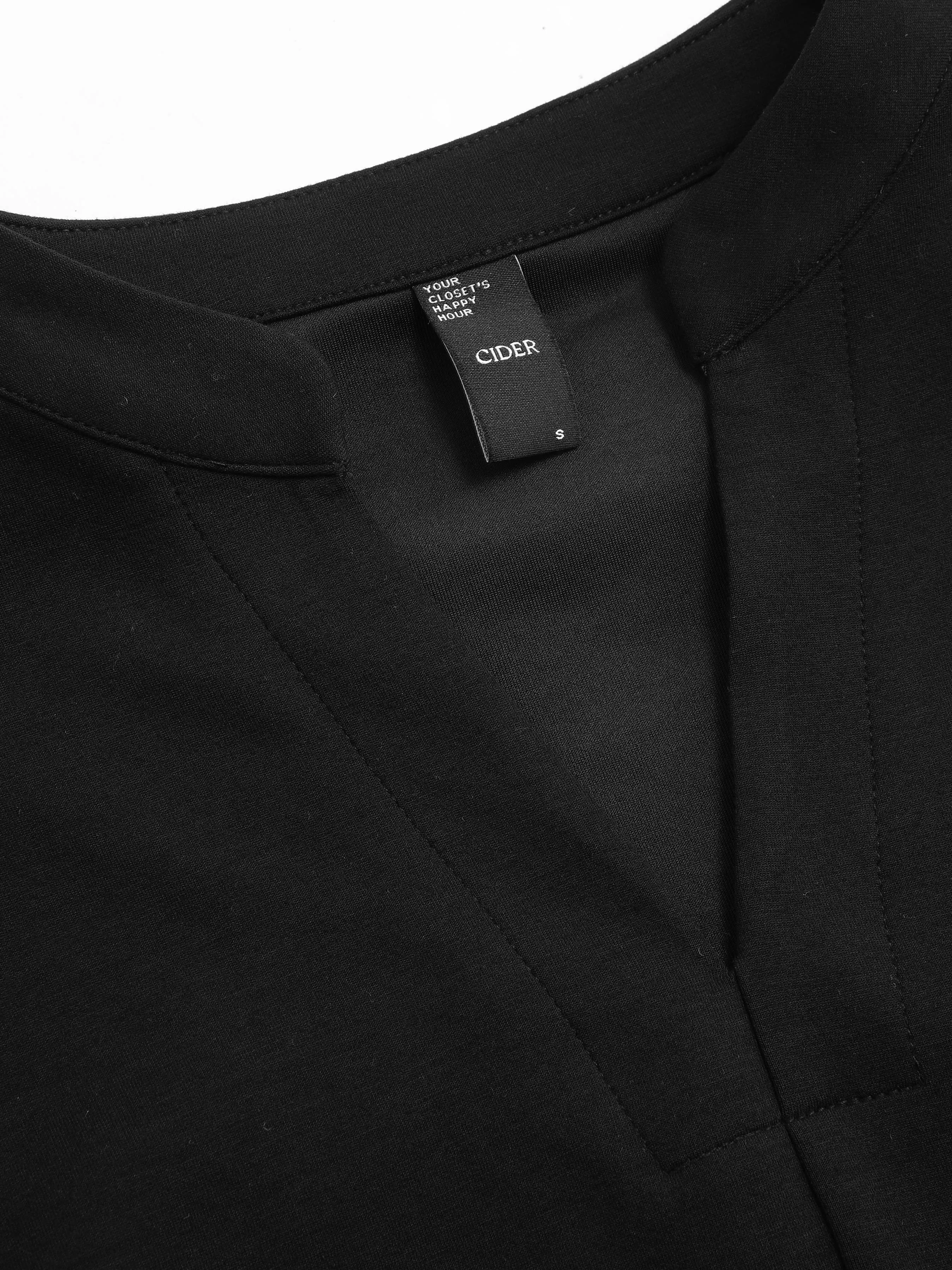 Crop Top Plisado de Cuello en V Sólido