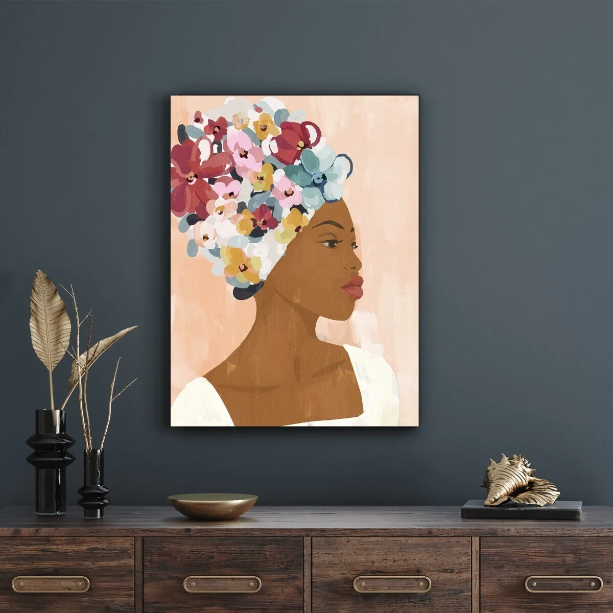 Cuado Mujer con Rosas