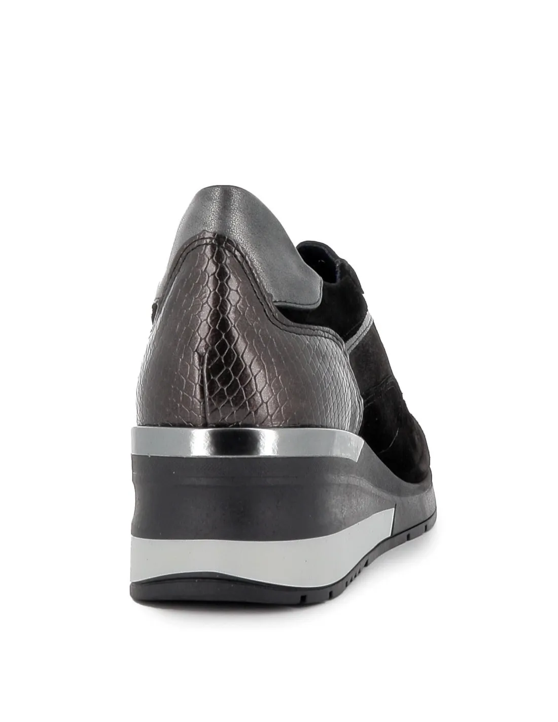 Deportiva casual con cremallera y cordones coco negro Dorking