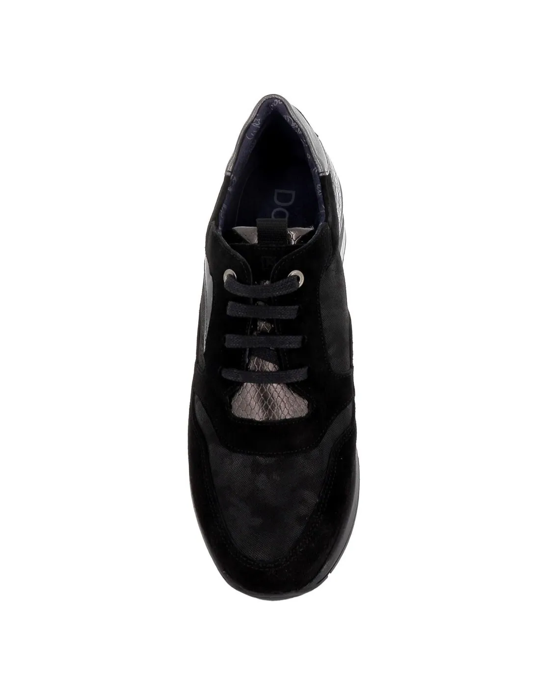 Deportiva casual con cremallera y cordones coco negro Dorking