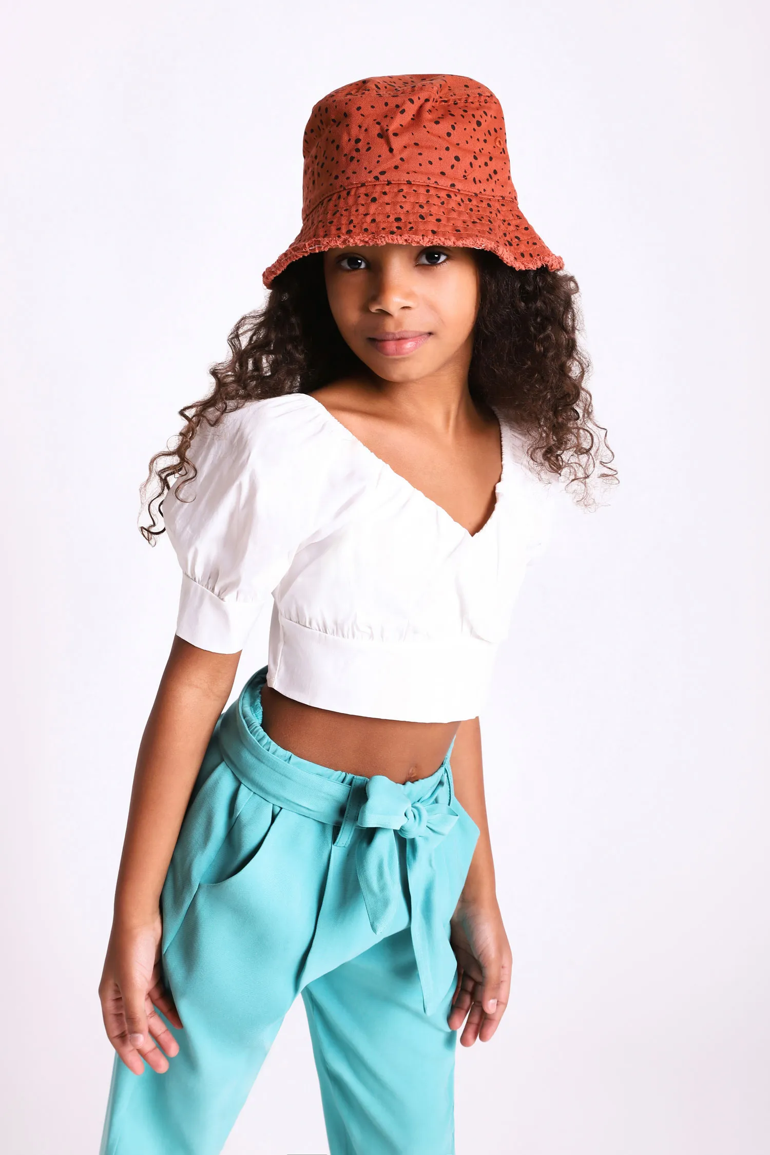 Dixie top cropped mangas abullonadas
