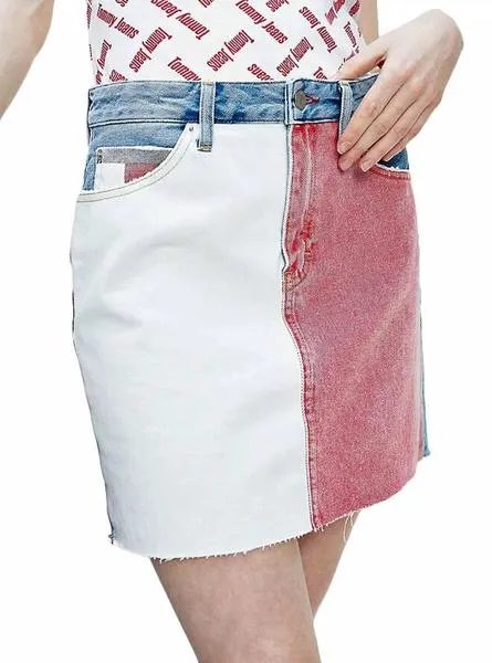 falda tommy jeans bandera para mujer