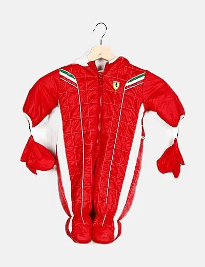 Ferrari Mono acolchado rojo con guantes