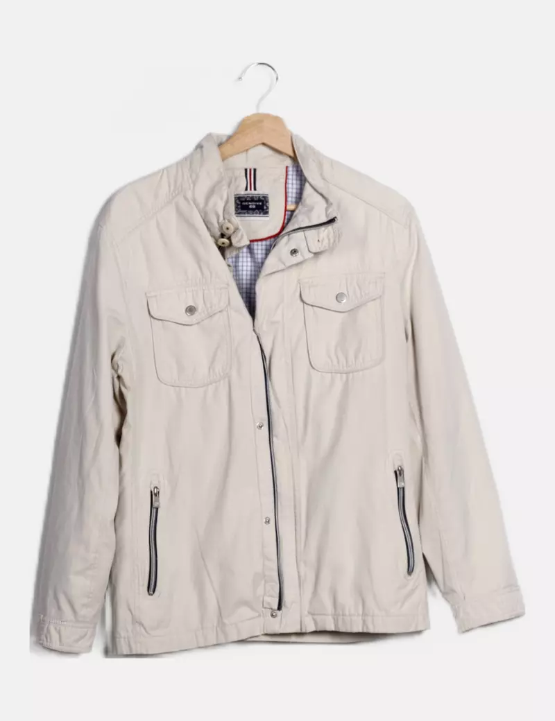 Gendive Chaqueta beige cremallera