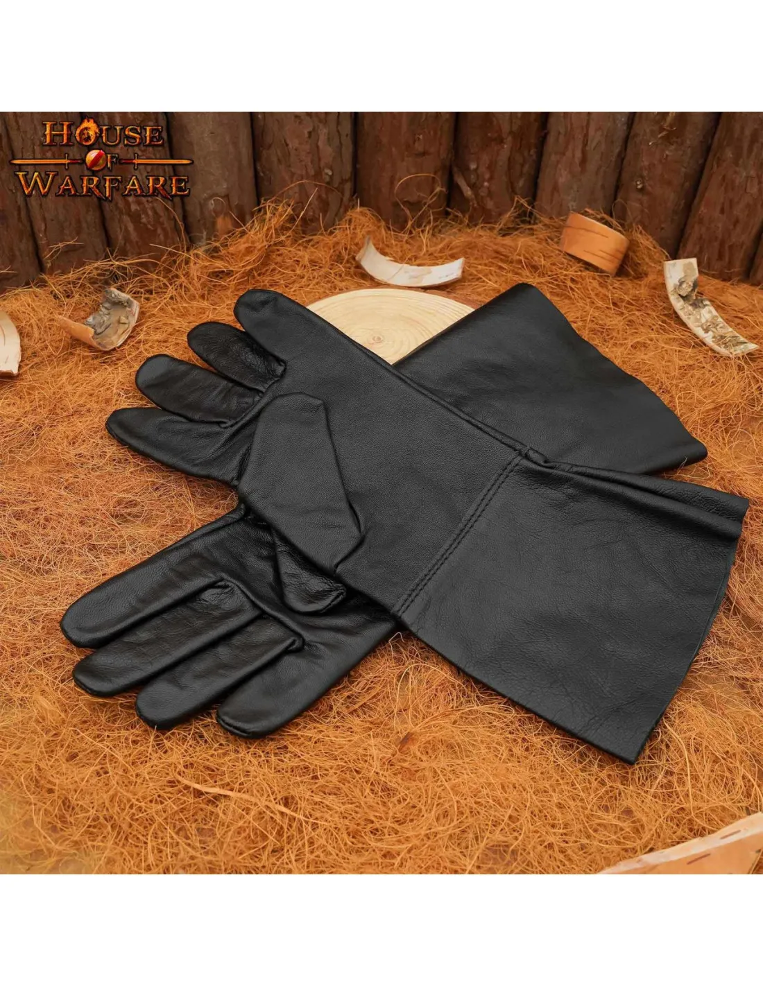 Guantes Medievales en cuero negro