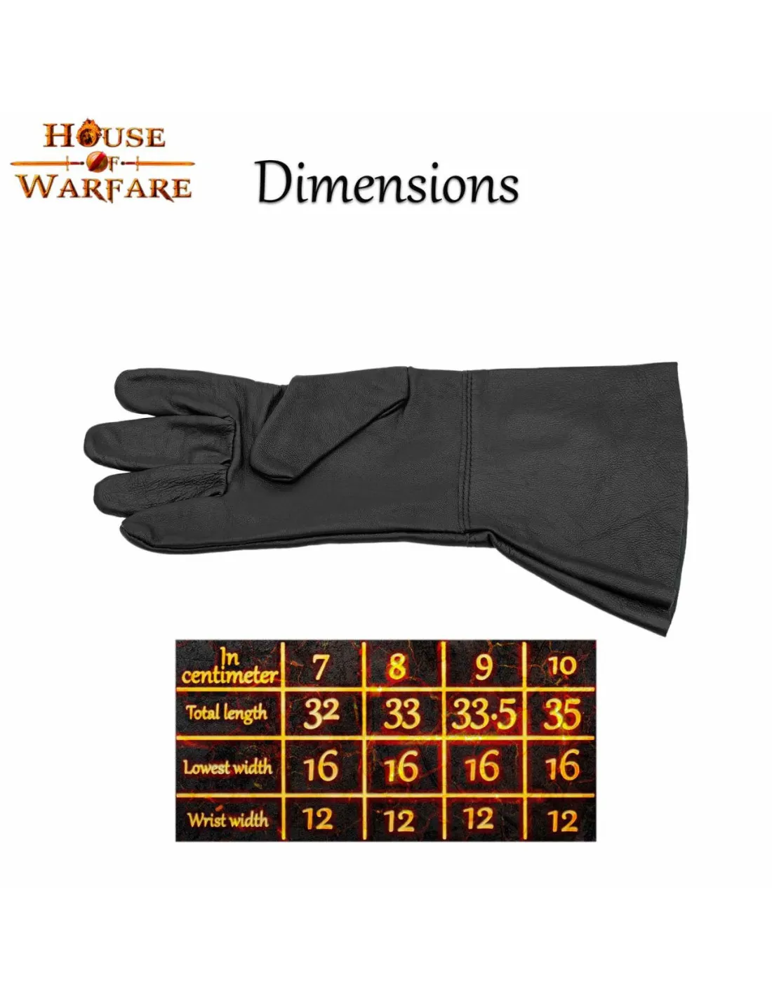 Guantes Medievales en cuero negro