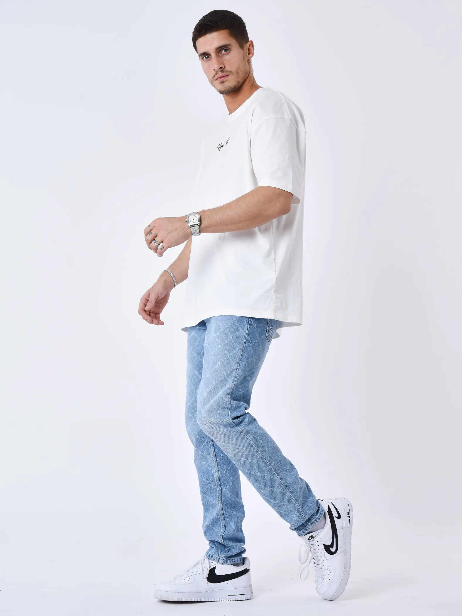 Jeans normales con cuadrícula