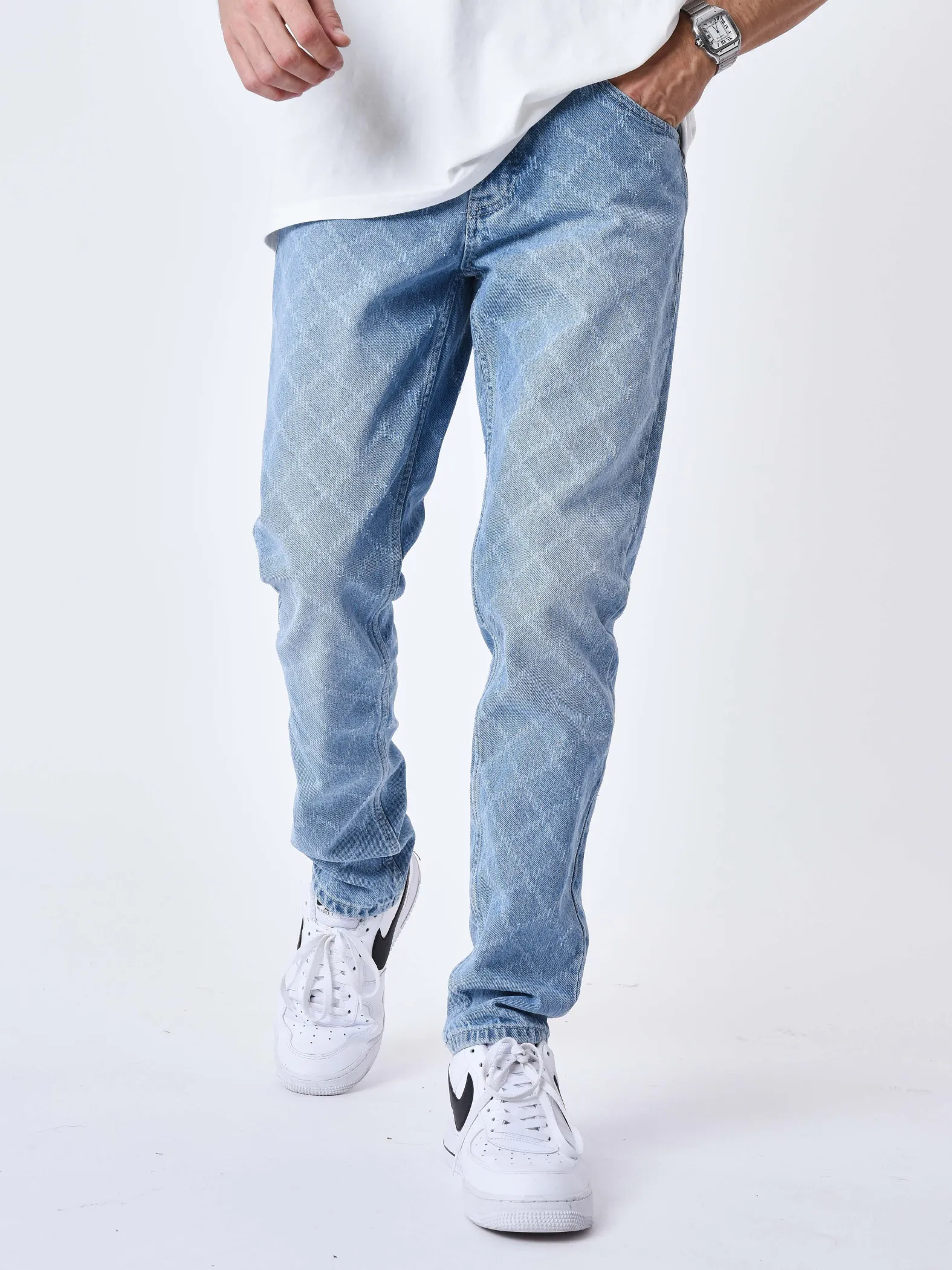 Jeans normales con cuadrícula