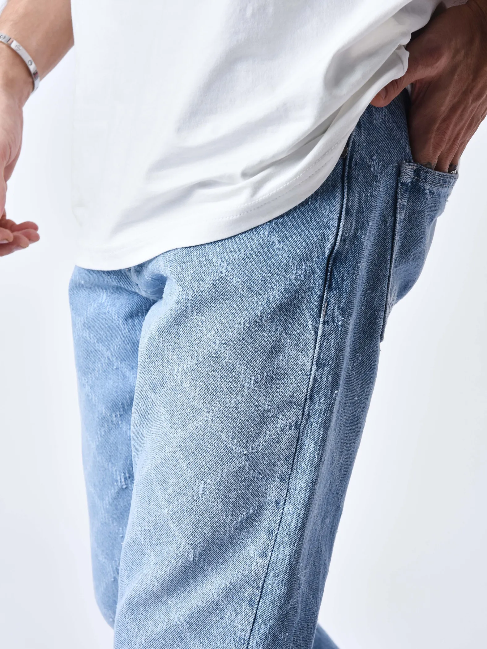 Jeans normales con cuadrícula