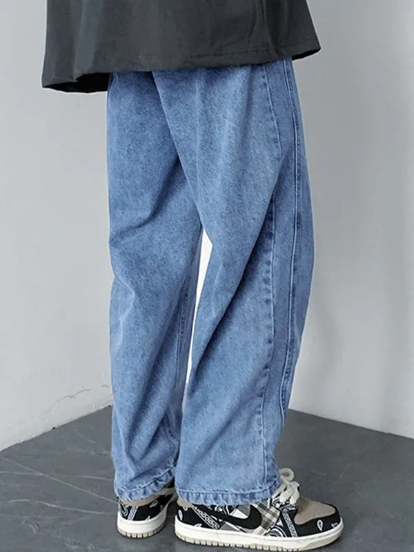 Jeans sueltos vintage lavados para hombre