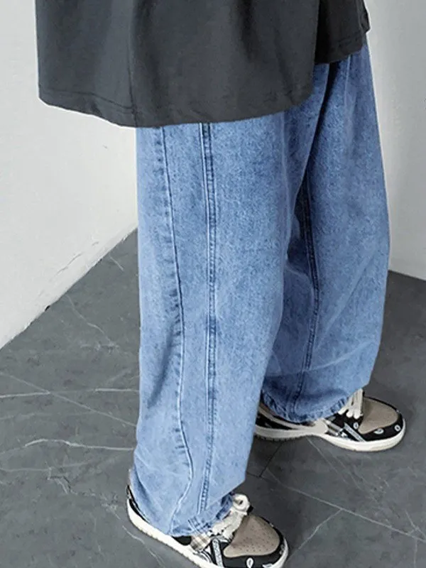 Jeans sueltos vintage lavados para hombre