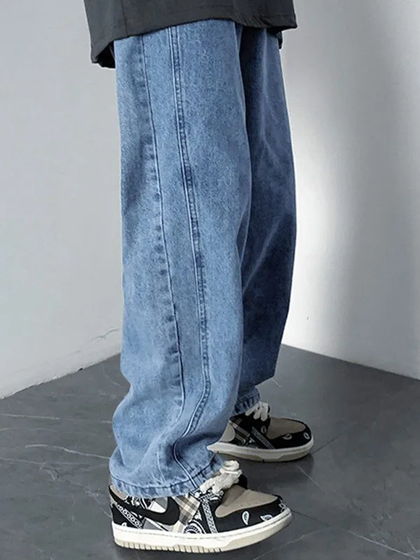 Jeans sueltos vintage lavados para hombre