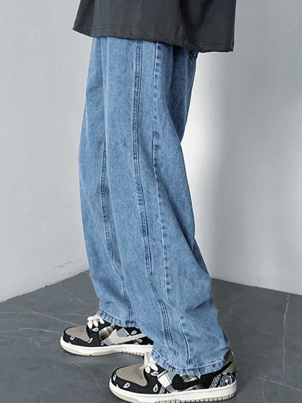 Jeans sueltos vintage lavados para hombre