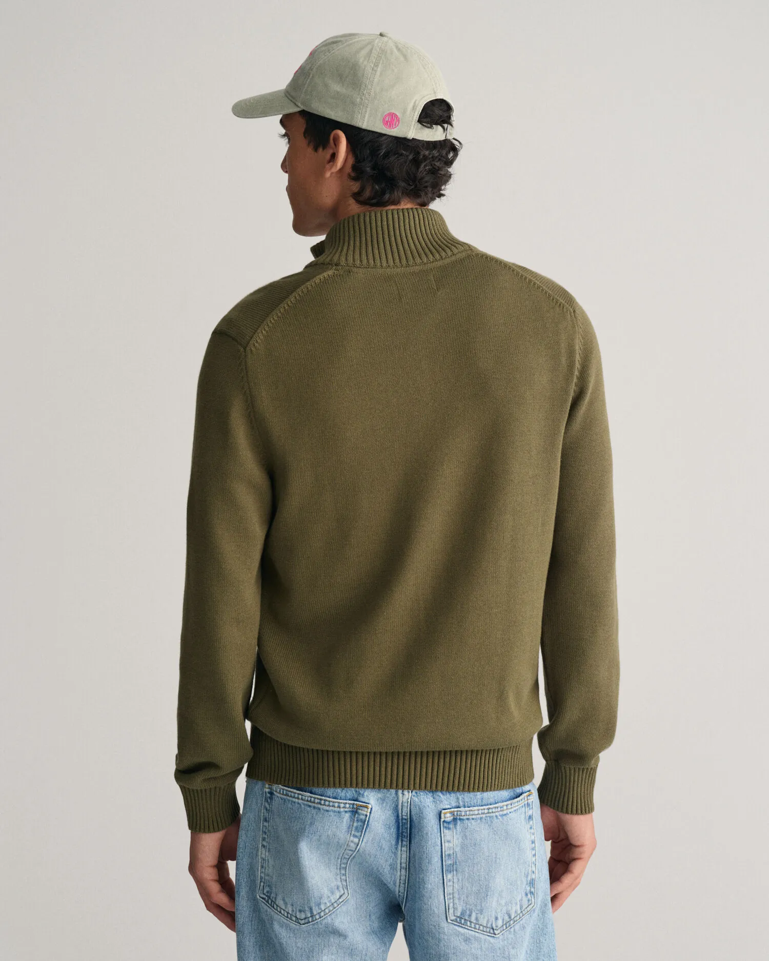Jersey de algodón con media cremallera Casual