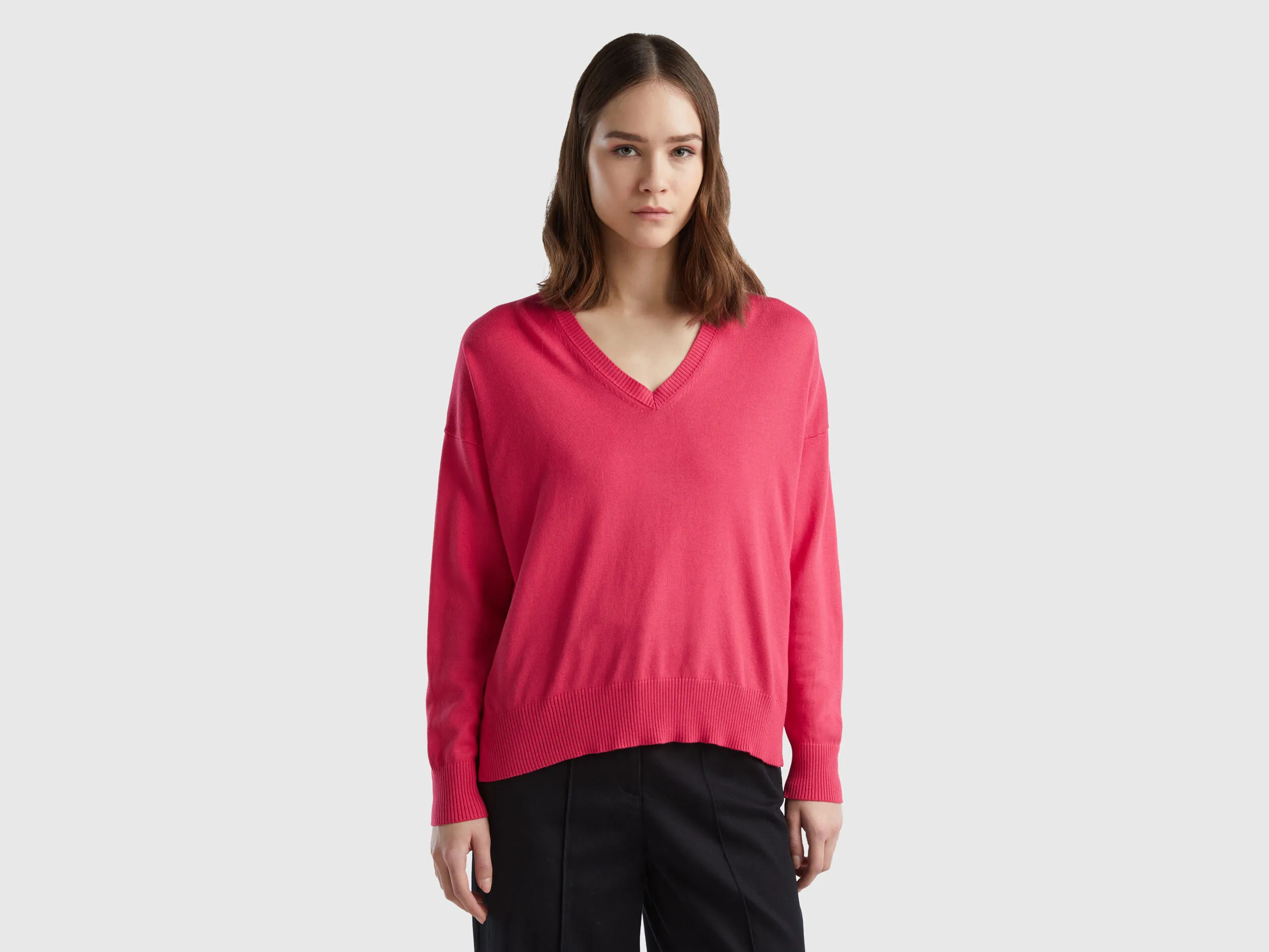 Jersey de Modal® mixto con escote de pico