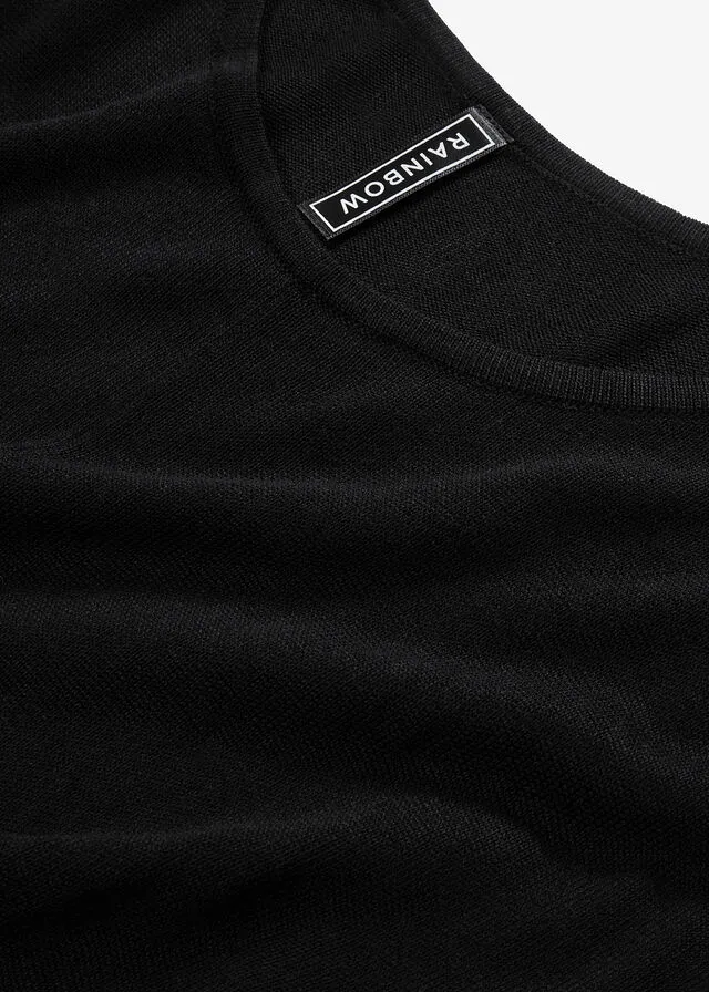 Jersey de punto con mangas 3/4 Negro