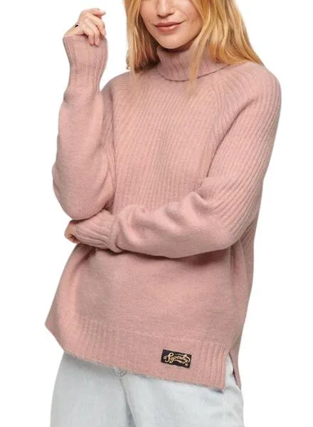 Jersey Superdry Essential Rib Rosa Para Mujer