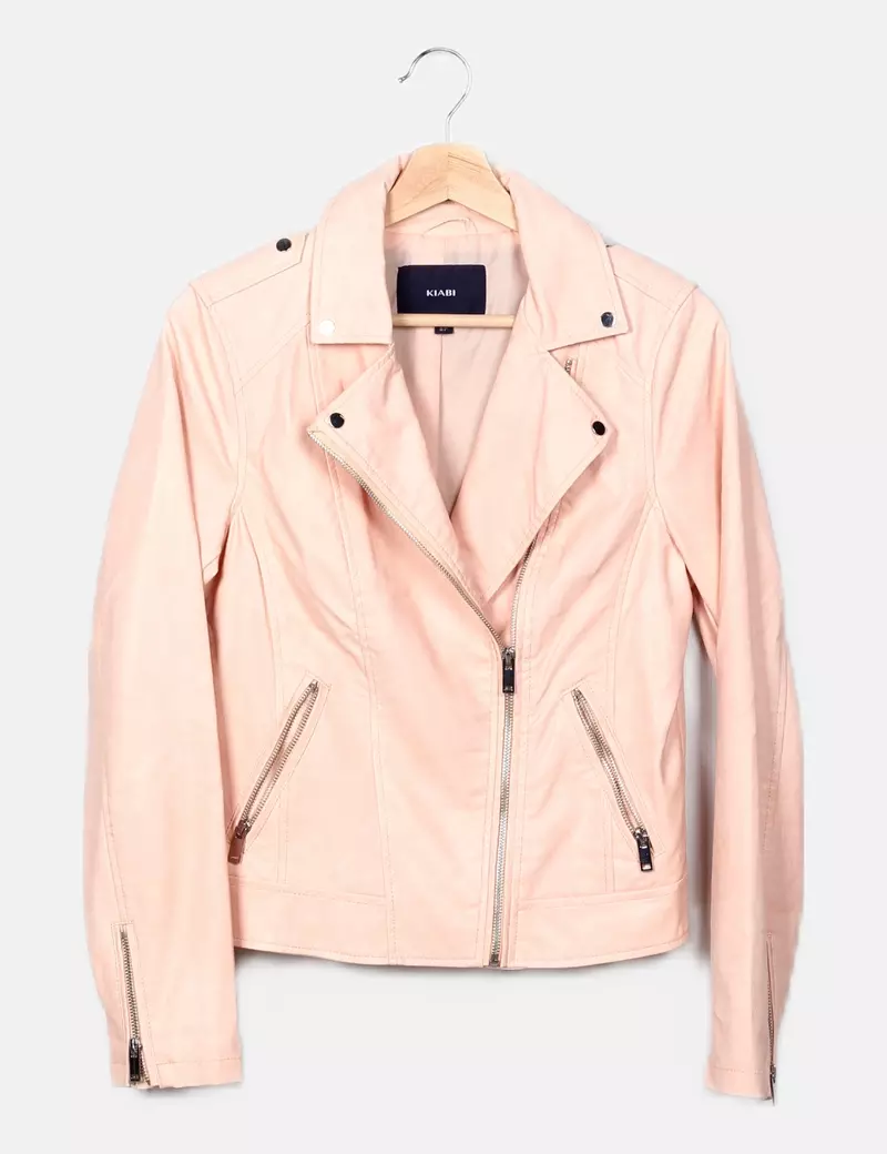 Kiabi Chaqueta biker polipiel rosa