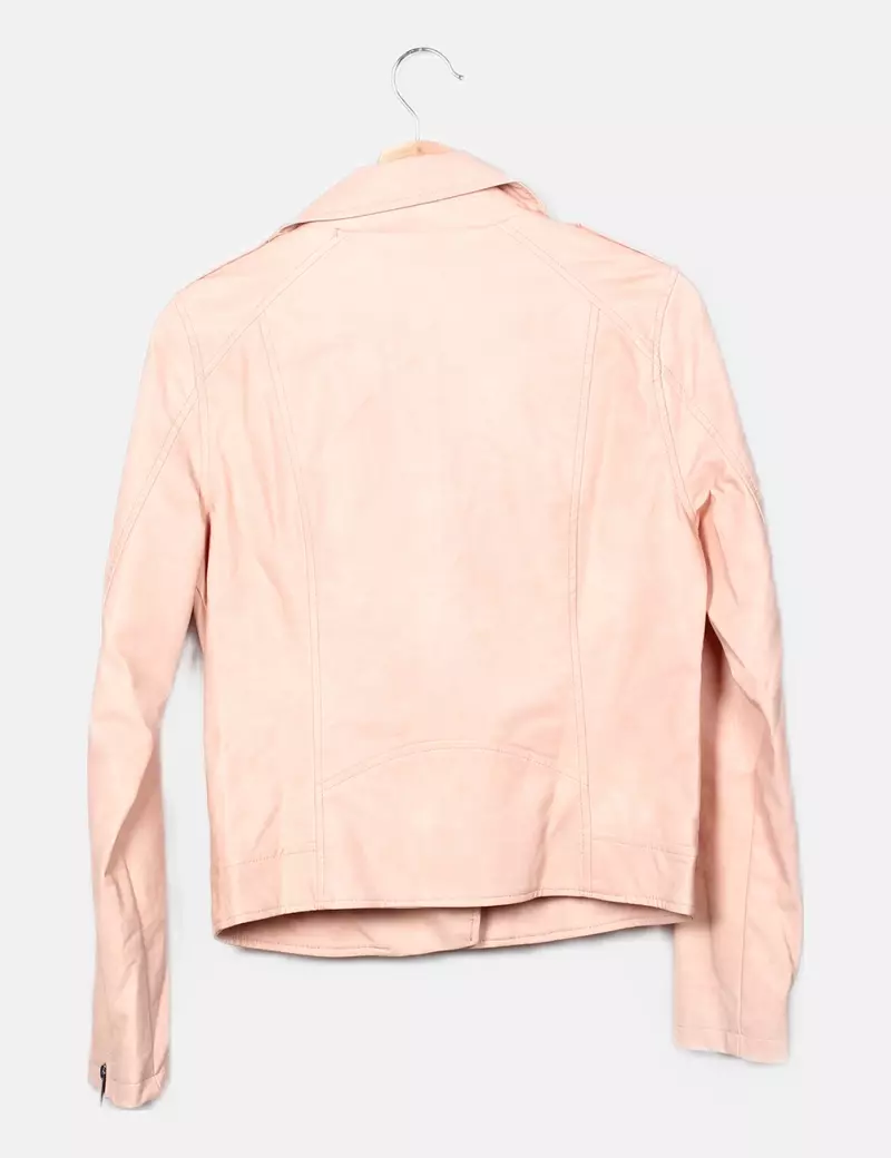 Kiabi Chaqueta biker polipiel rosa