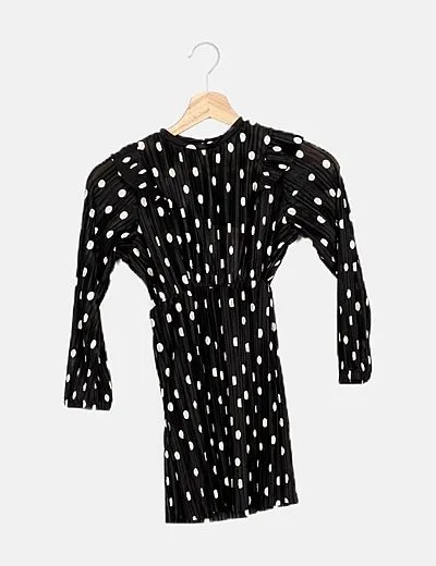 KIDS ONLY Vestido plisado negro motas