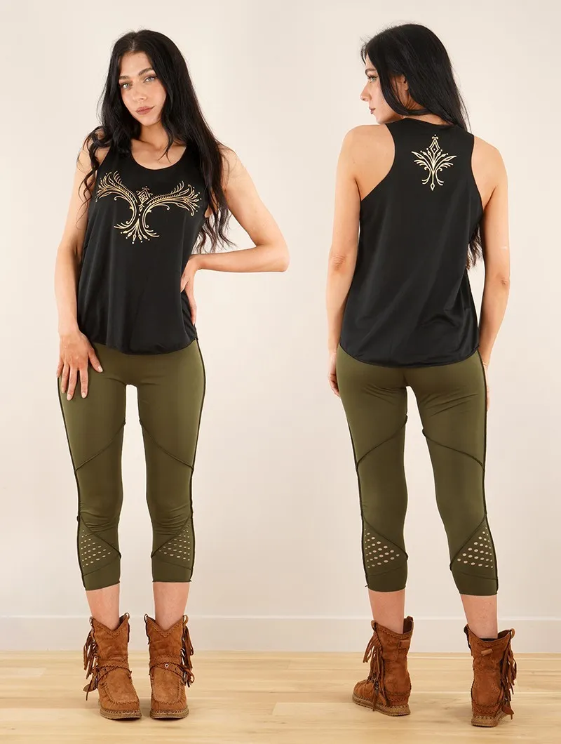 Leggins cortos patchwork con aberturas 