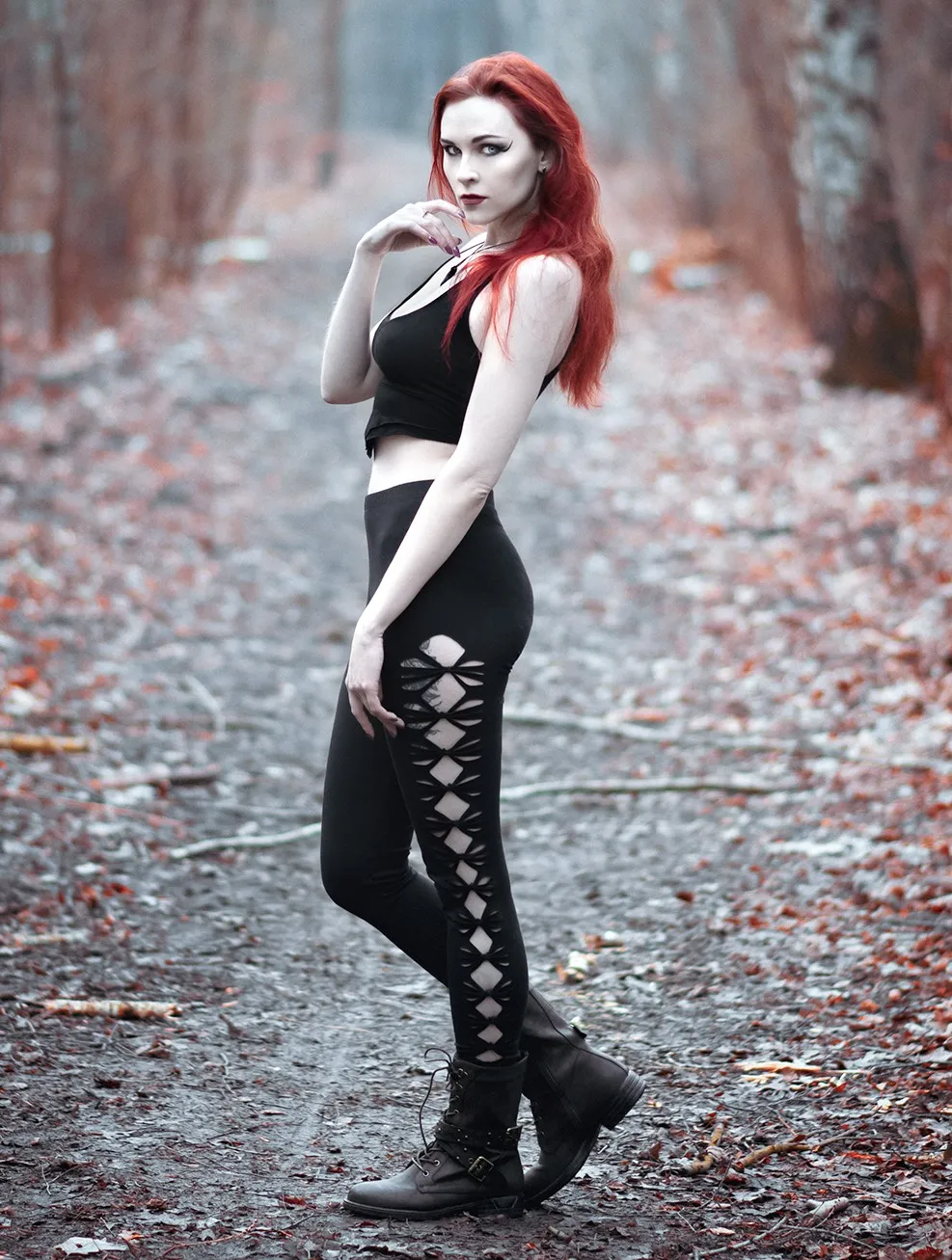 Leggins largos con aberturas 