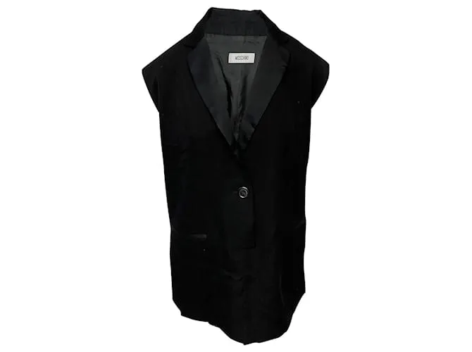 Minivestido sin mangas de terciopelo Moschino en acetato negro 