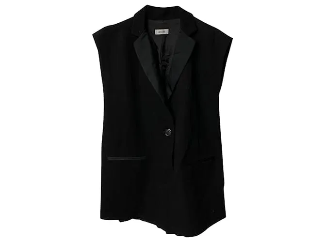 Minivestido sin mangas de terciopelo Moschino en acetato negro 