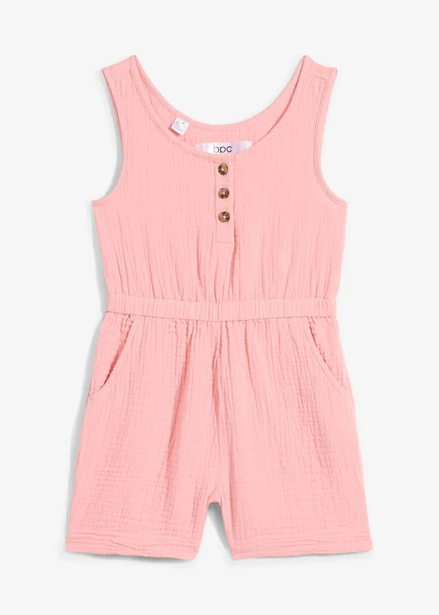 Mono de muselina de algodón para niñas rosa pálido
