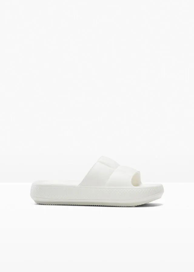 Mules con plataforma Blanco