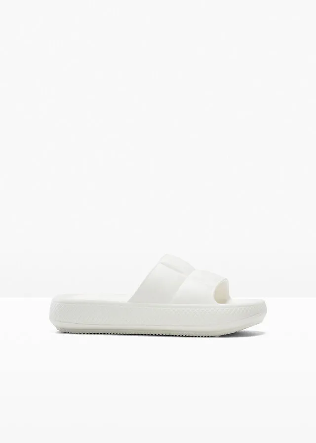 Mules con plataforma Blanco