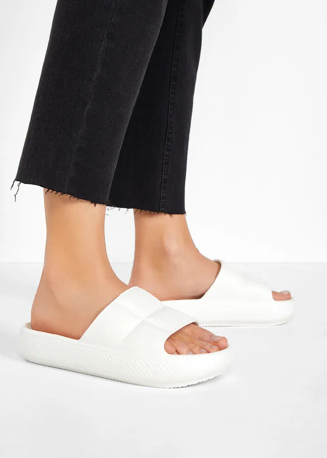 Mules con plataforma Blanco