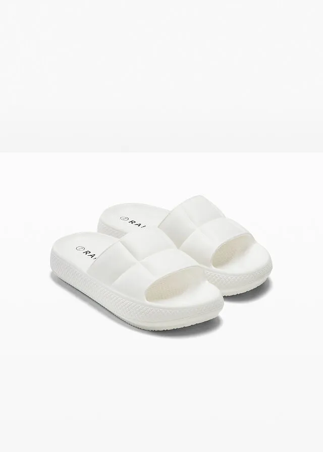 Mules con plataforma Blanco