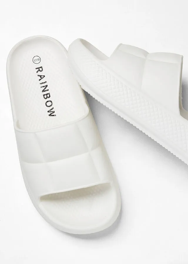 Mules con plataforma Blanco