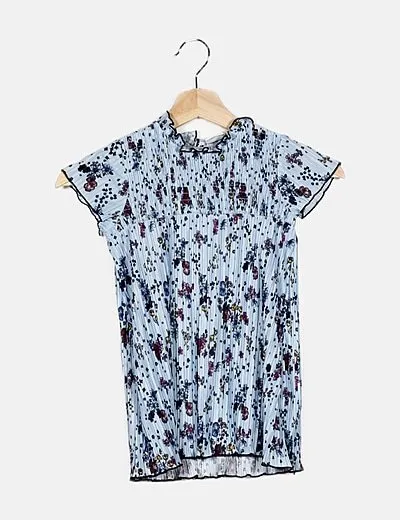 Name it Vestido azul plisado estampado flores
