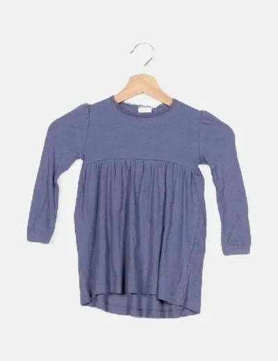 Name it Vestido plisado azul con encaje