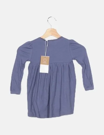 Name it Vestido plisado azul con encaje