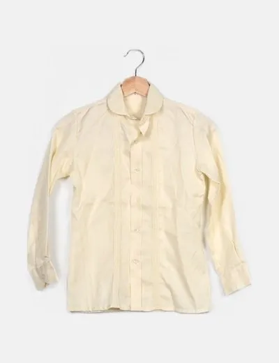 NoName Camisa beige detalle plisado