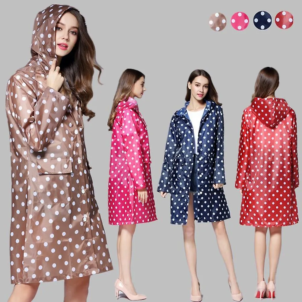 Nueva llegada Moda lindo puntos impermeable mujer poncho impermeable lluvia desgaste abrigo al aire libre chaqueta traje al por 