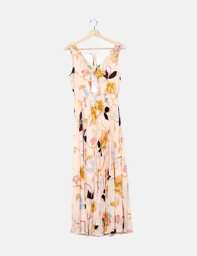 ONLY Vestido plisado rosa floral