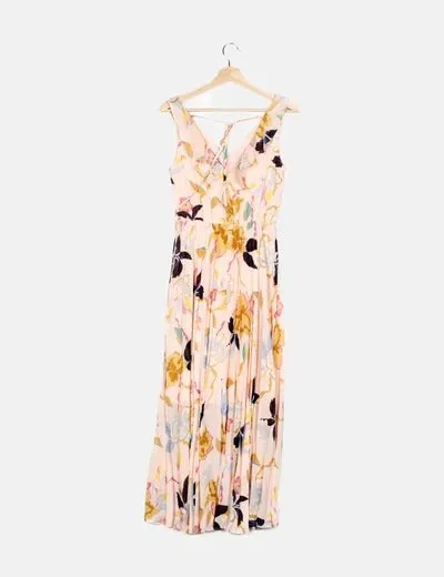 ONLY Vestido plisado rosa floral