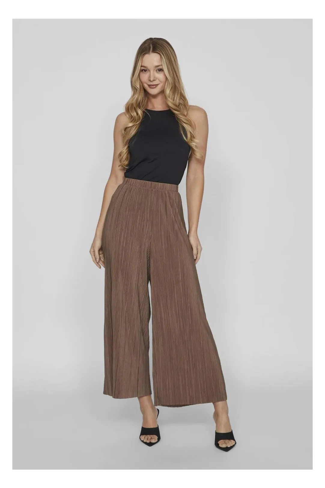 PANTALON FLUIDO PLISADO VIPLIS TAUPE
