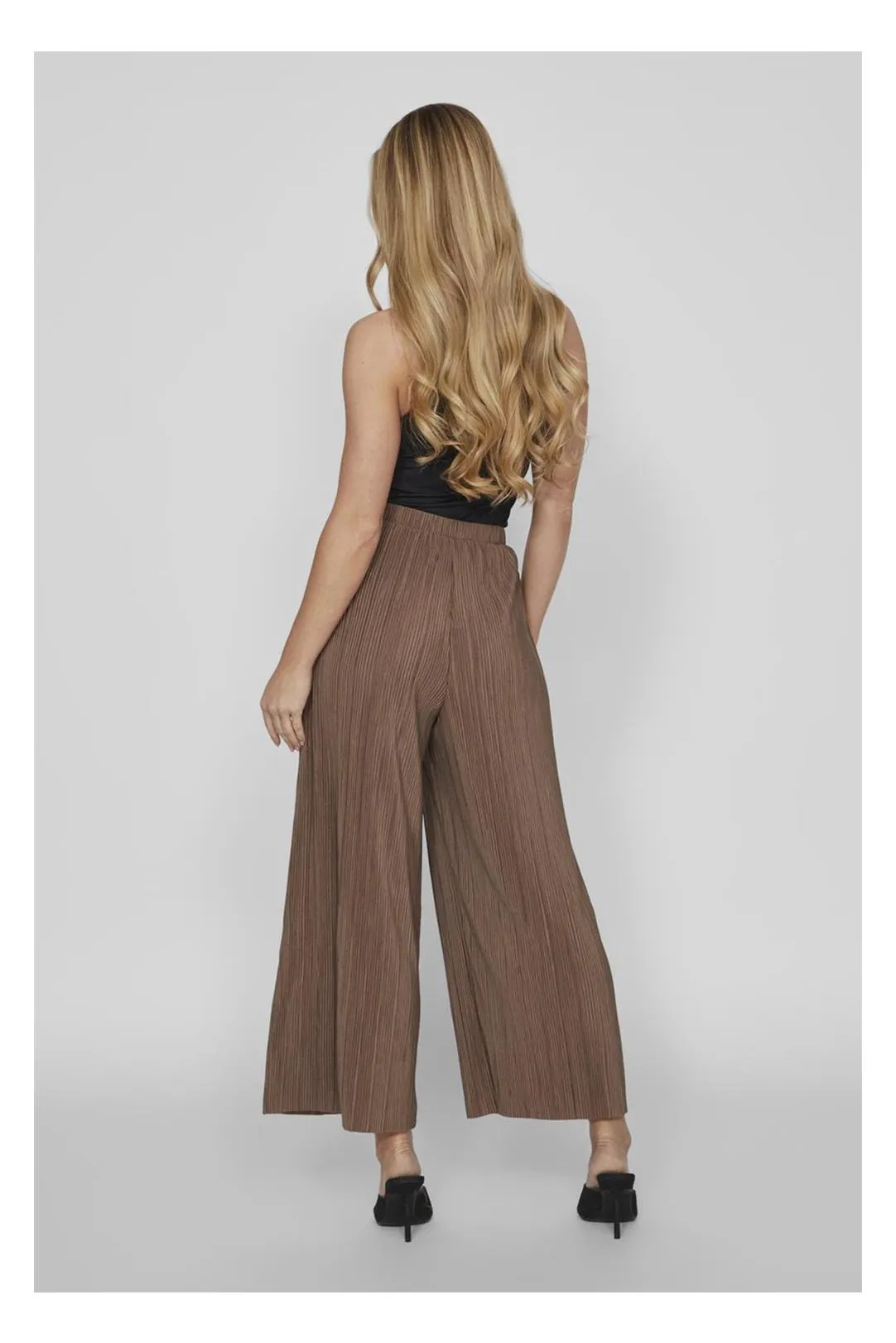 PANTALON FLUIDO PLISADO VIPLIS TAUPE