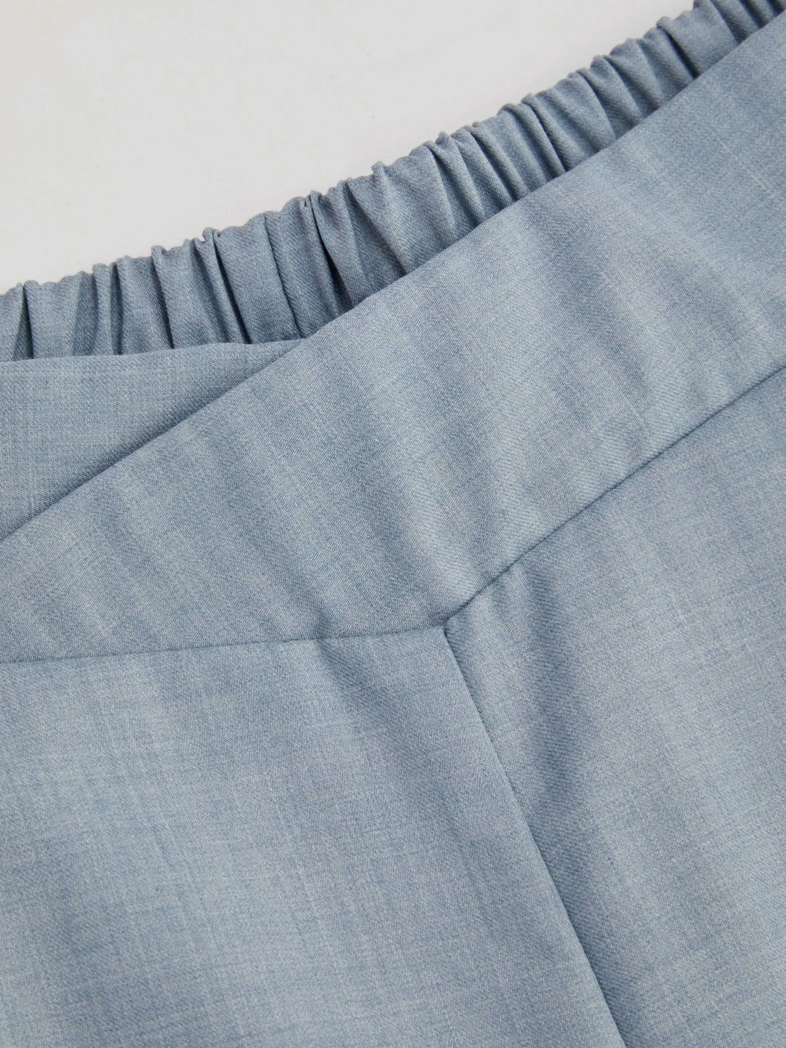 Pantalón Ancho Plisado con Bolsillos de Tiro Medio Curvy